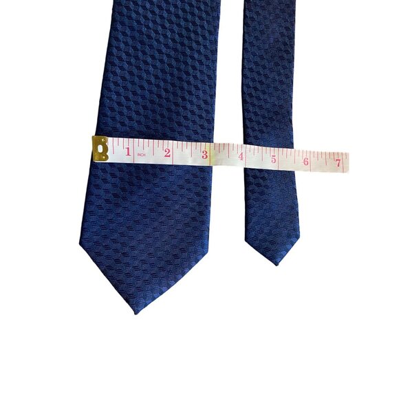 Vintage Arrow Mens Necktie Navy Solid Textured Geometric Corpcore Dad Gift - Picture 3 of 6